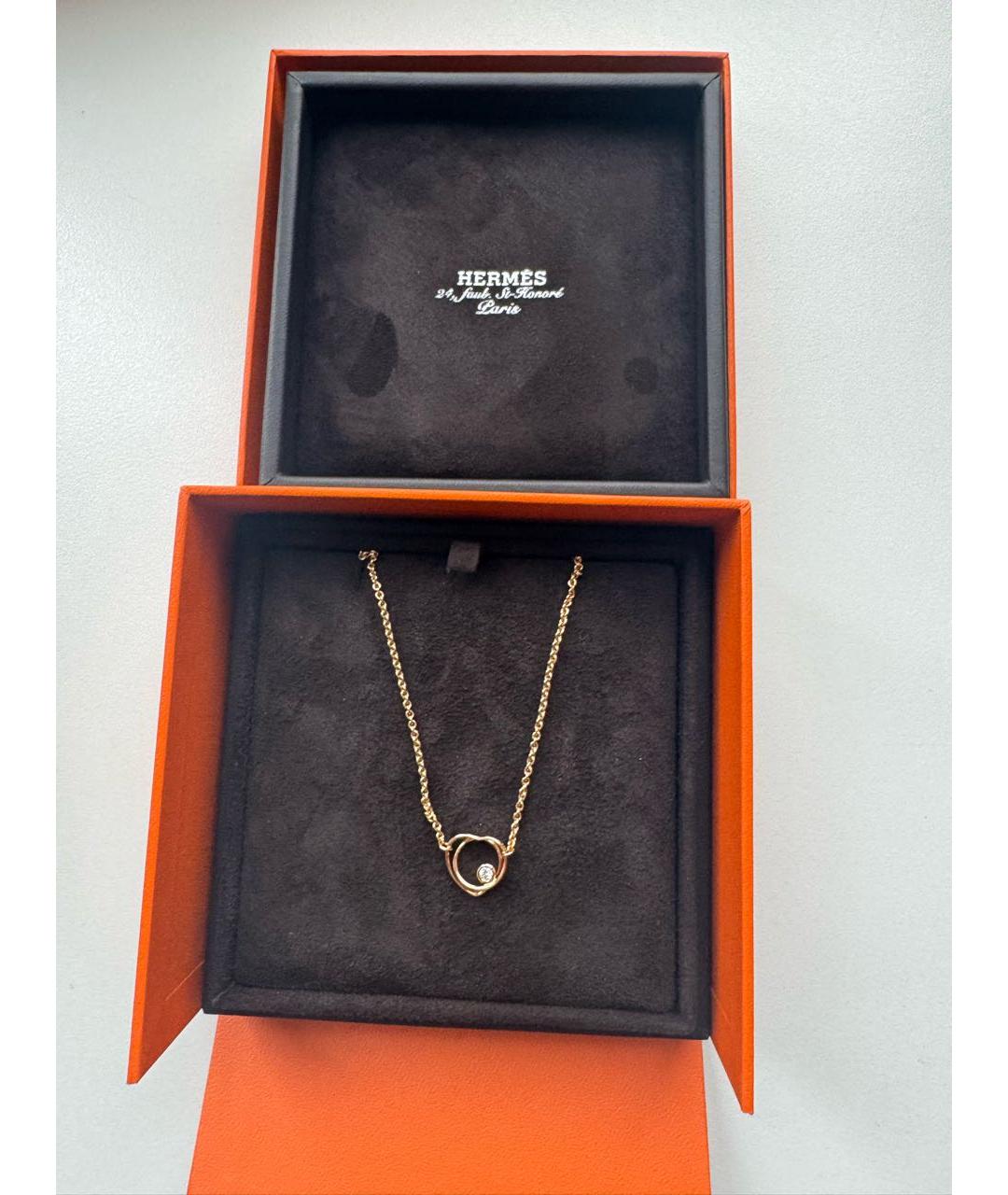 HERMES Розовая подвеска из розового золота, фото 5
