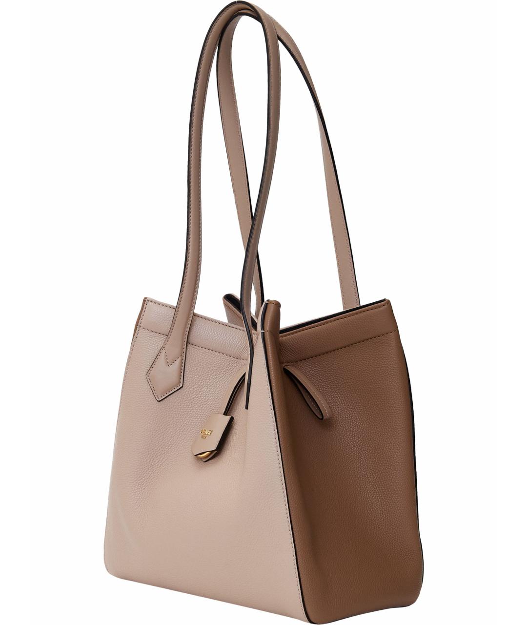 FENDI Коричневая кожаная сумка тоут, фото 5
