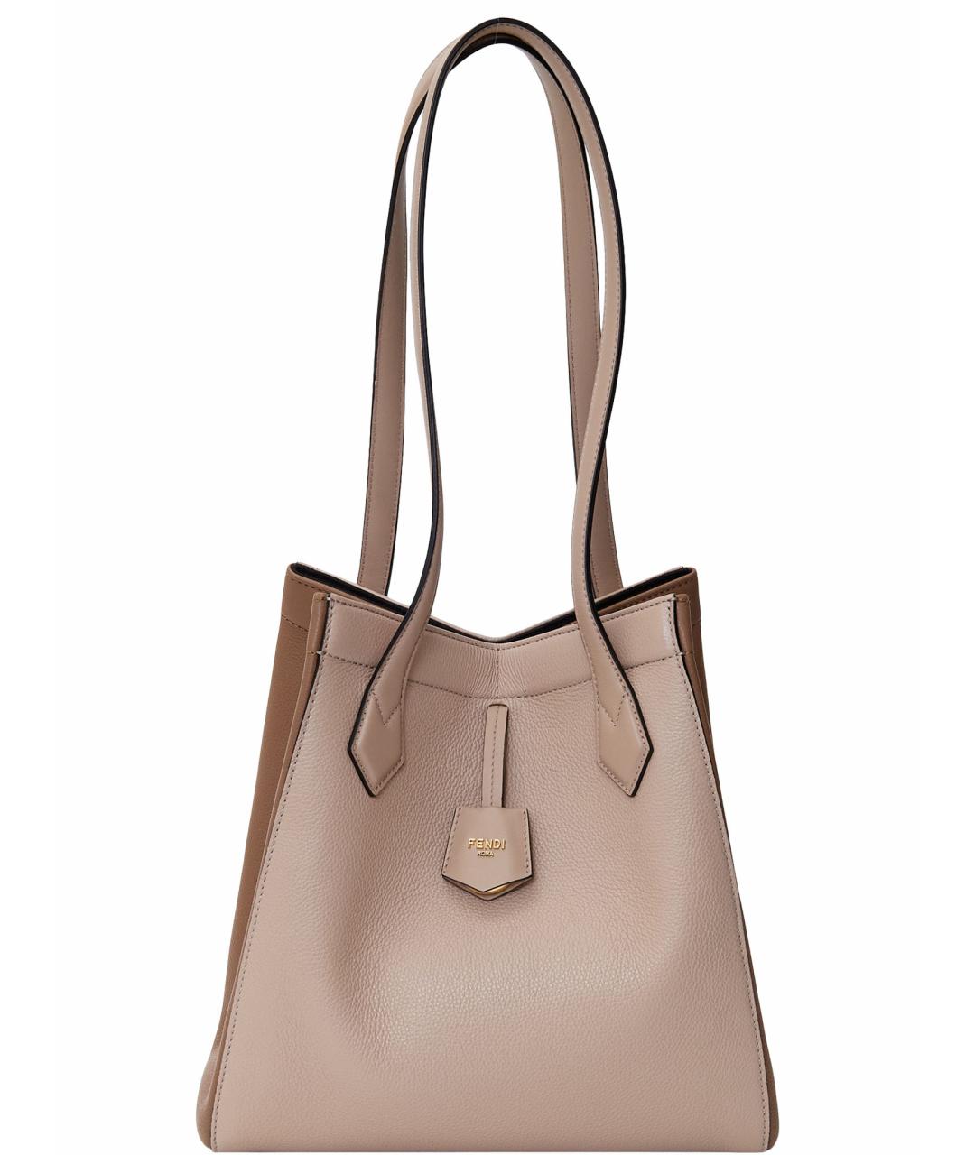FENDI Коричневая кожаная сумка тоут, фото 1
