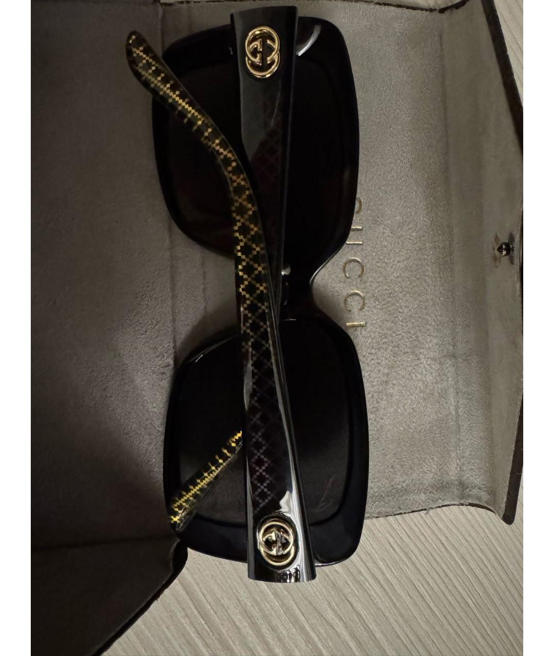 GUCCI Коричневые пластиковые солнцезащитные очки, фото 3