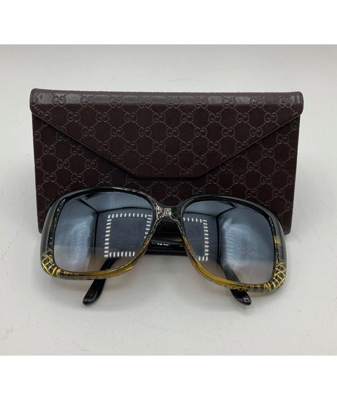 GUCCI Коричневые пластиковые солнцезащитные очки, фото 5