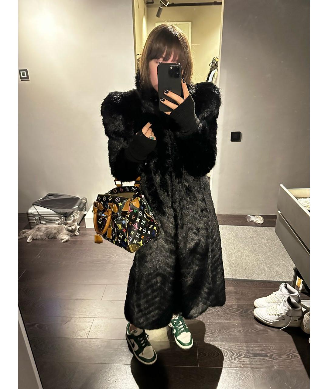 BALENCIAGA Черная синтетическая шуба, фото 3