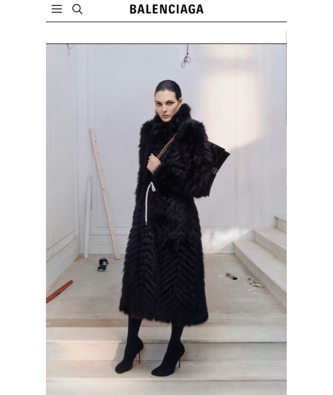 BALENCIAGA Черная синтетическая шуба, фото 6