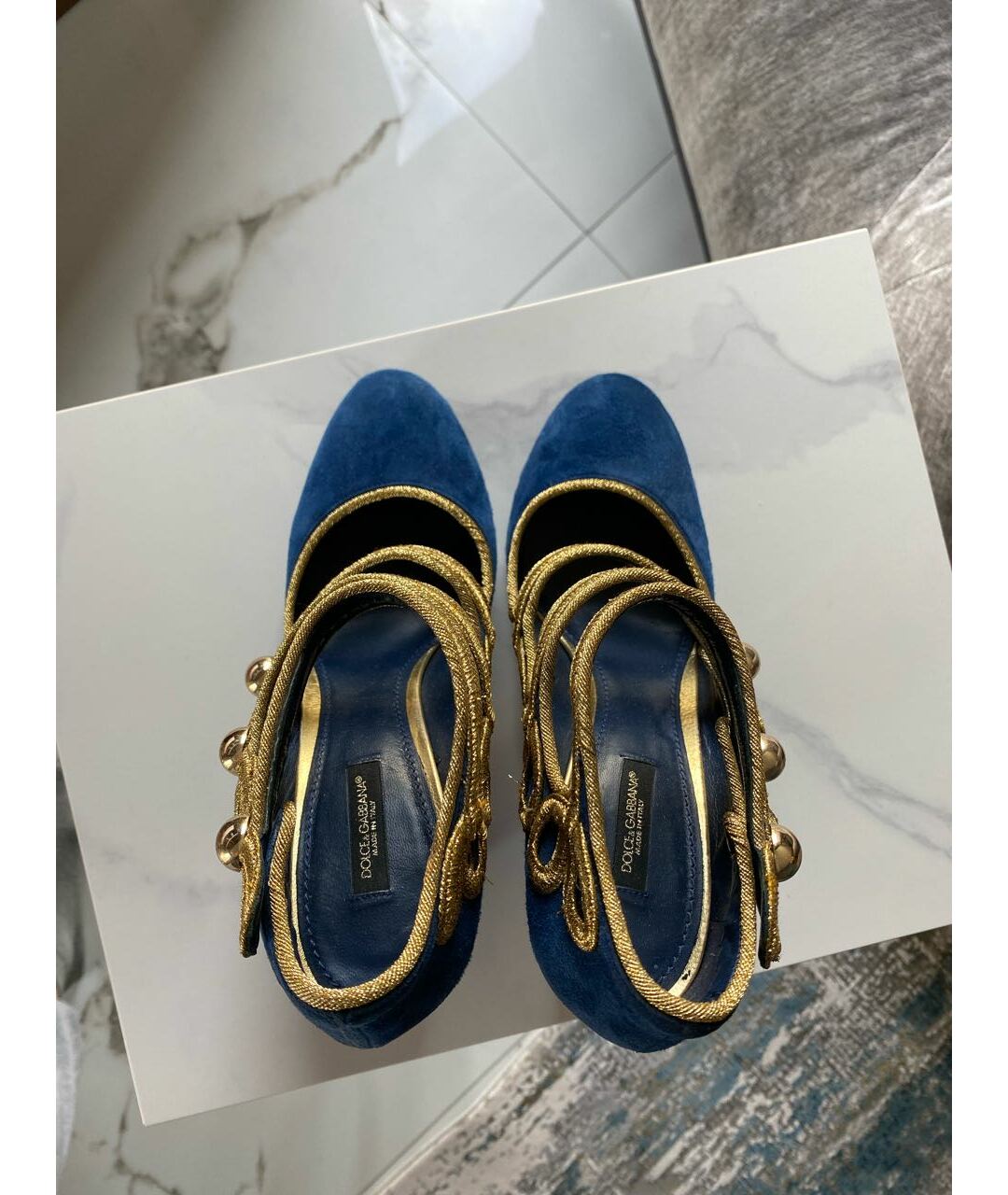 DOLCE&GABBANA Синие замшевые туфли, фото 3
