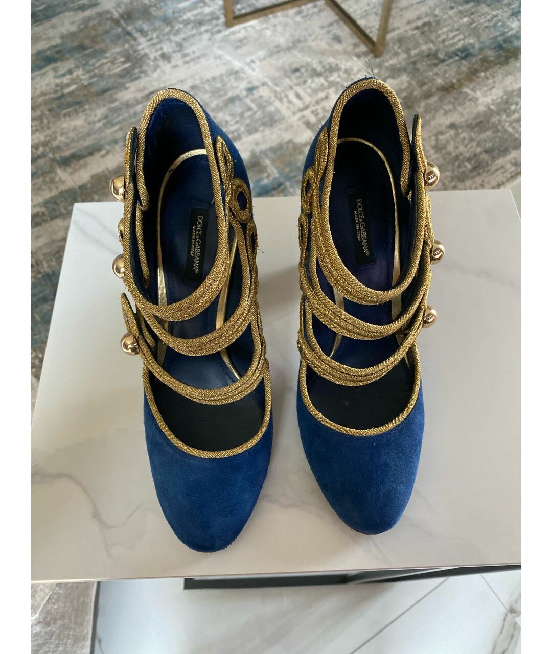 DOLCE&GABBANA Синие замшевые туфли, фото 2