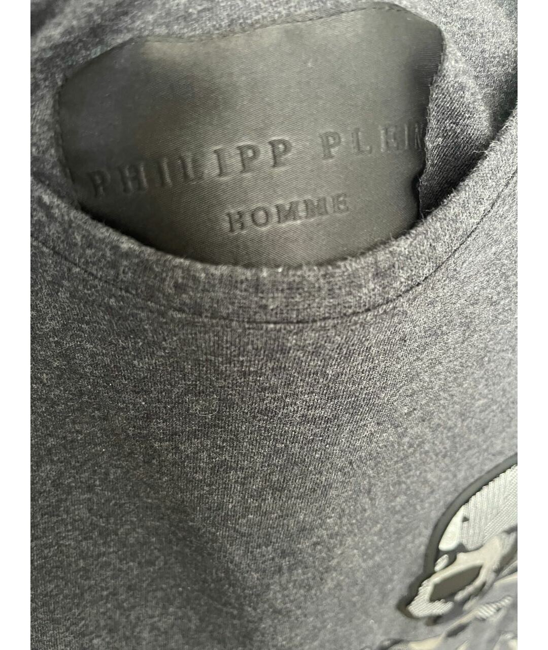 PHILIPP PLEIN Серая хлопковая футболка, фото 3