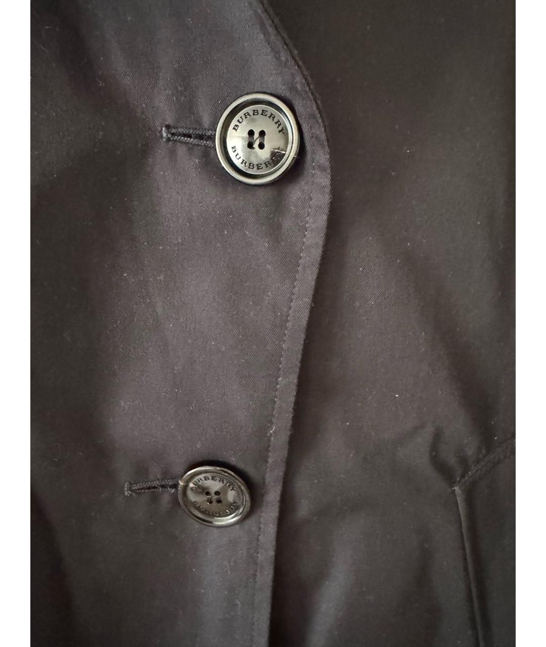BURBERRY Темно-синий хлопковый тренч/плащ, фото 4