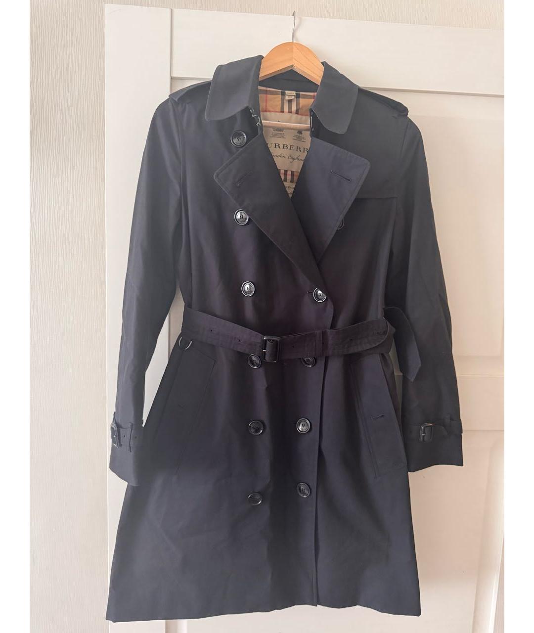 BURBERRY Темно-синий хлопковый тренч/плащ, фото 8