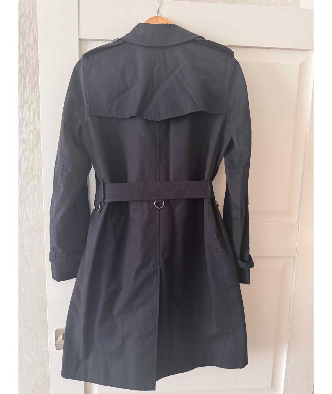 BURBERRY Темно-синий хлопковый тренч/плащ, фото 2