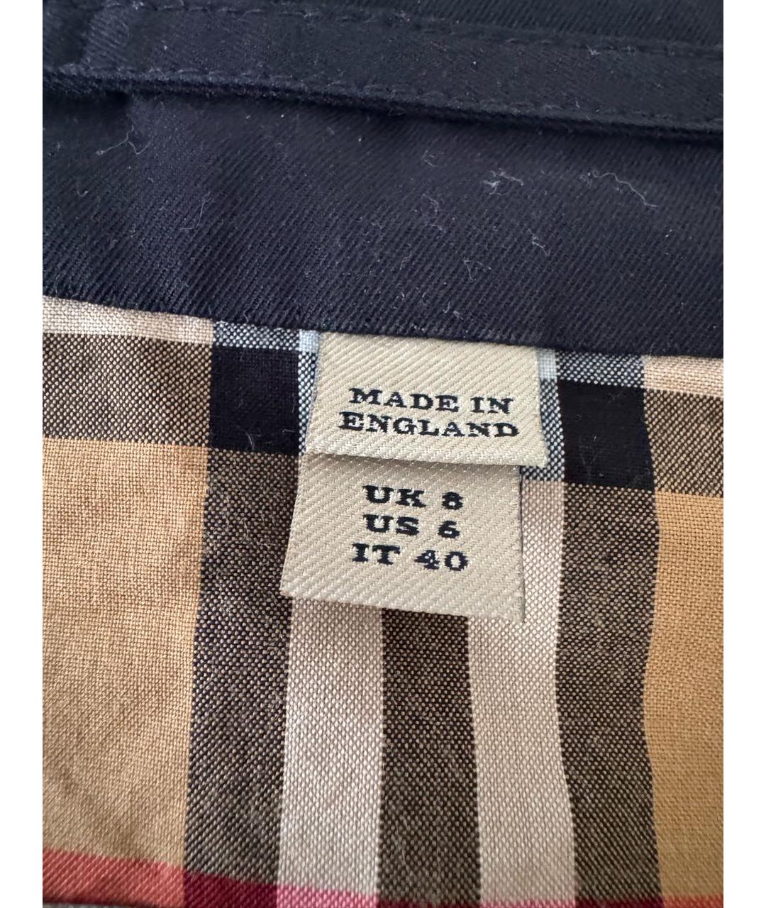 BURBERRY Темно-синий хлопковый тренч/плащ, фото 7