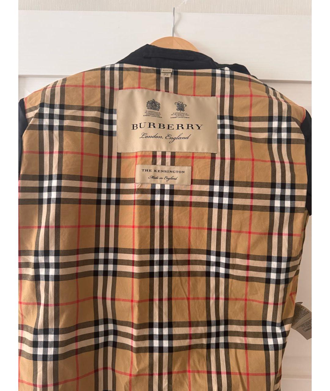 BURBERRY Темно-синий хлопковый тренч/плащ, фото 3