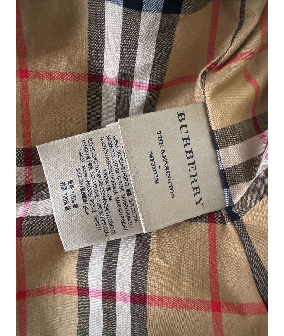 BURBERRY Темно-синий хлопковый тренч/плащ, фото 5