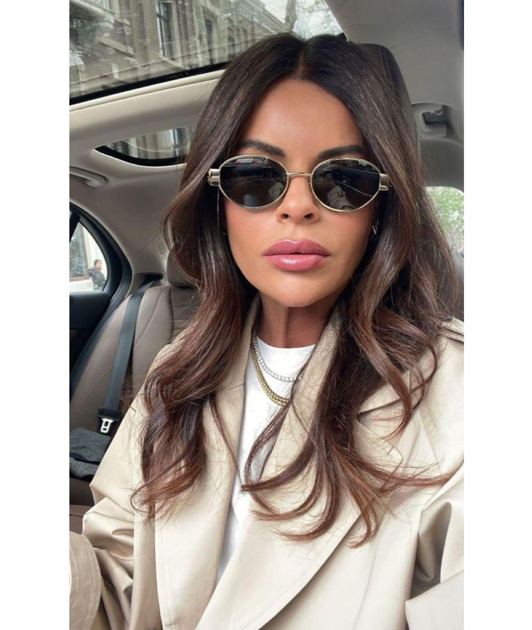 CELINE Серебряные металлические солнцезащитные очки, фото 5