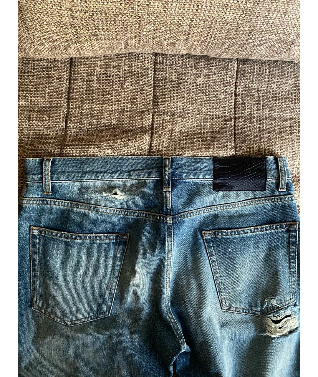 ALEXANDER MCQUEEN Синие хлопковые джинсы скинни, фото 3