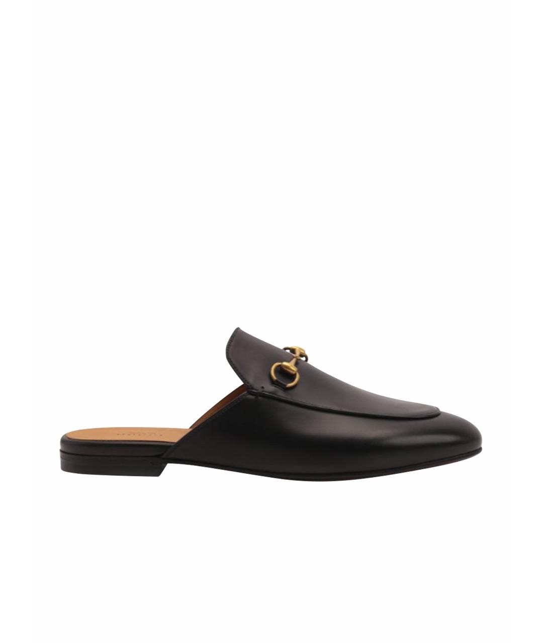 GUCCI Черные кожаные лоферы, фото 1