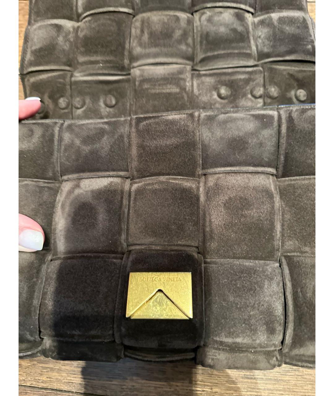 BOTTEGA VENETA Коричневая замшевая сумка через плечо, фото 3