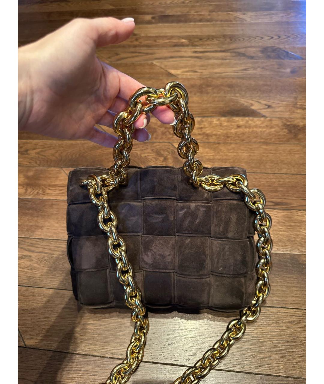 BOTTEGA VENETA Коричневая замшевая сумка через плечо, фото 6