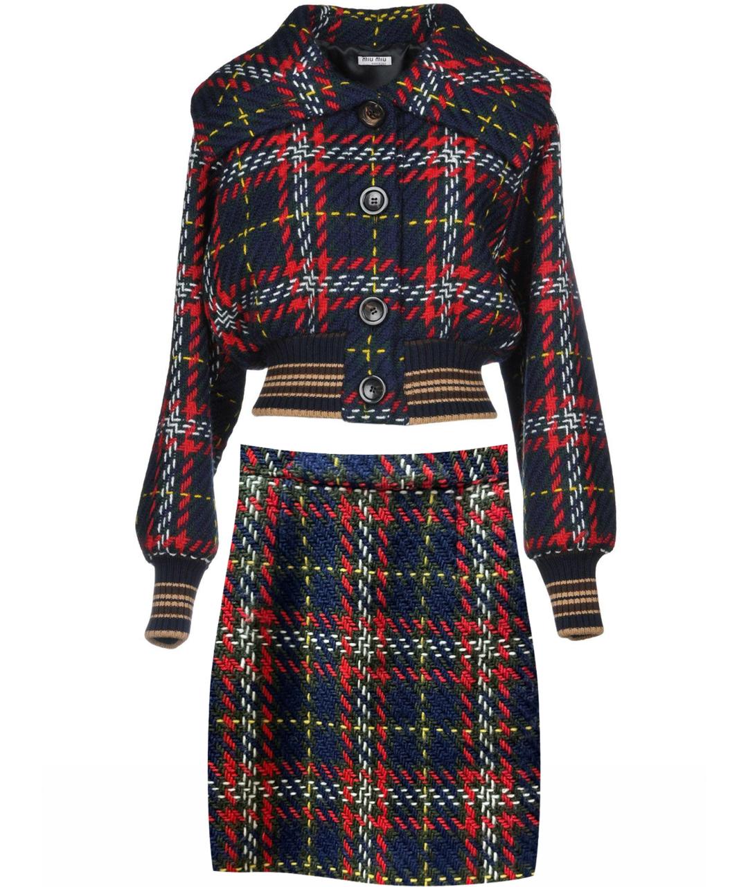 MIU MIU Мульти шерстяной костюм с юбками, фото 1