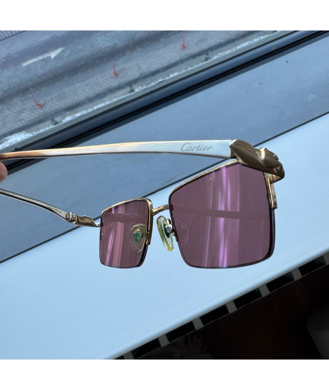 CARTIER Золотые металлические солнцезащитные очки, фото 2