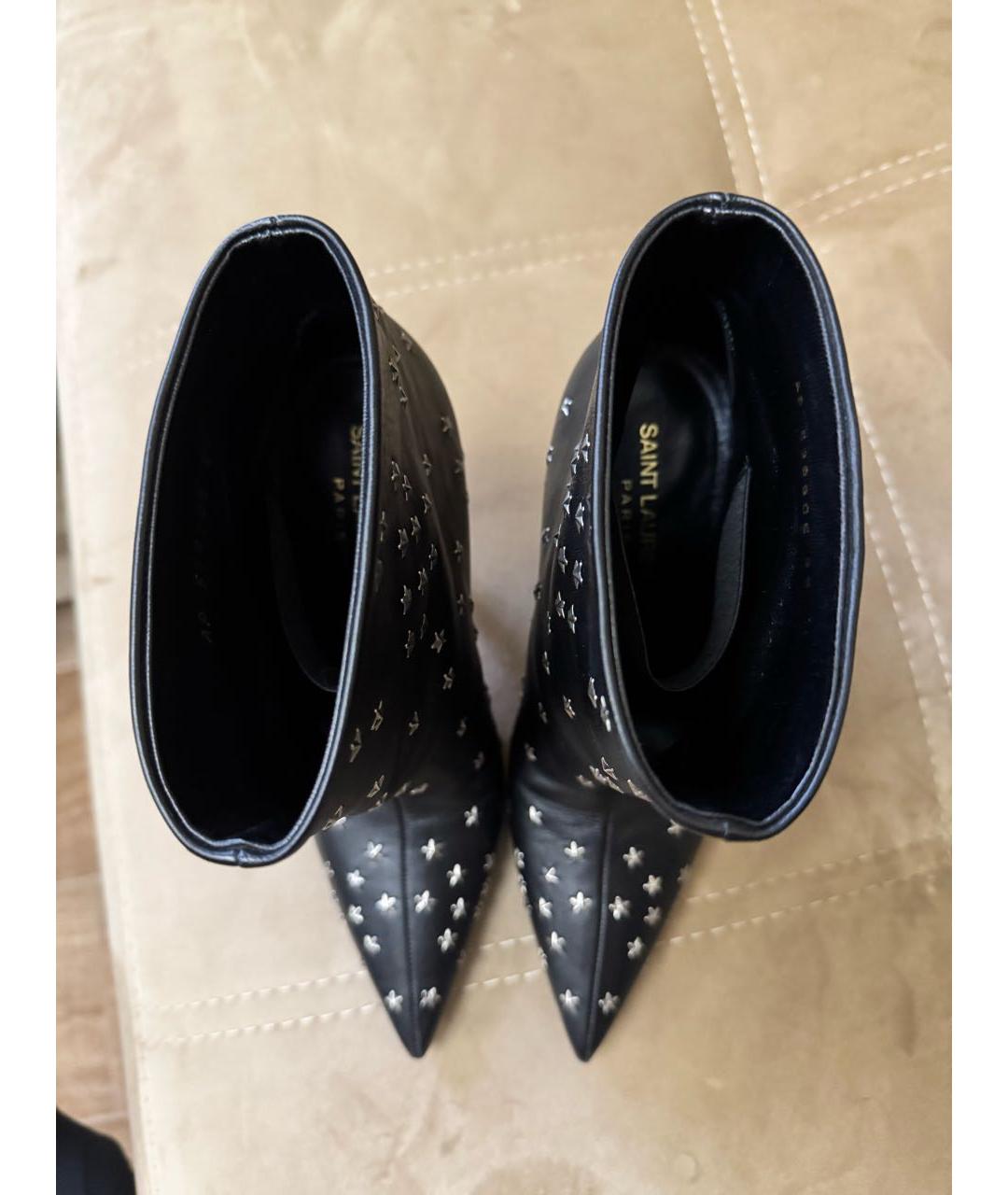 SAINT LAURENT Черные кожаные ботильоны, фото 3