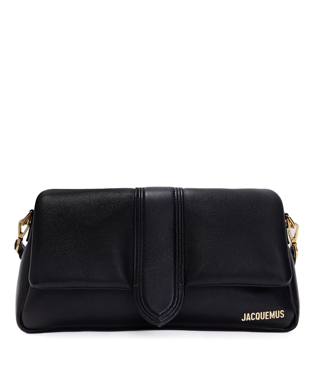 JACQUEMUS Черная кожаная сумка через плечо, фото 1