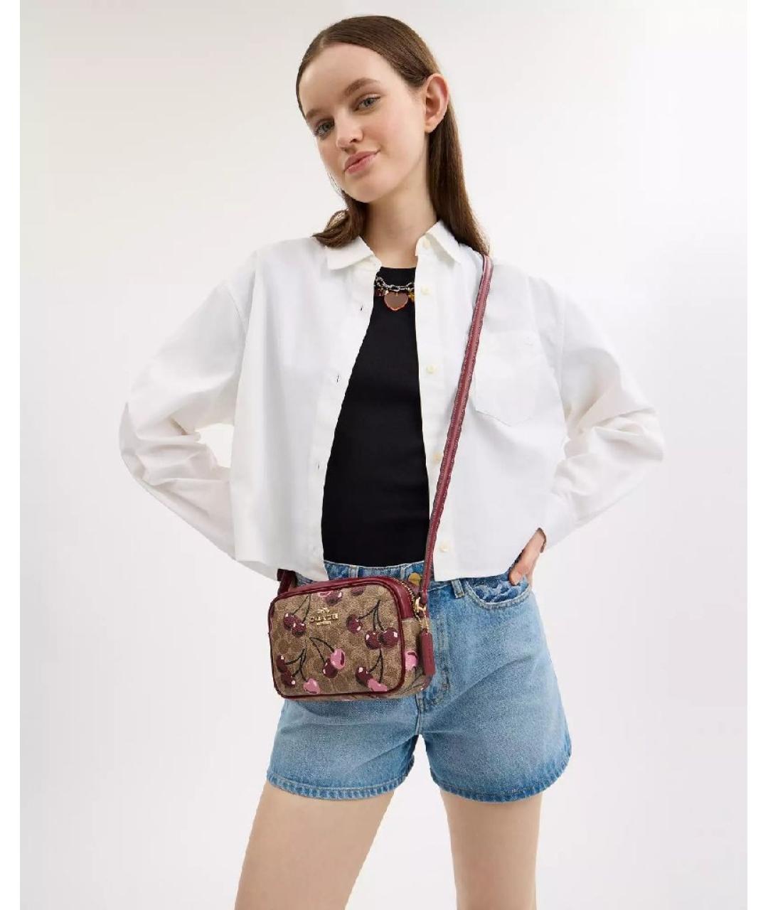 COACH Бордовая сумка через плечо, фото 2