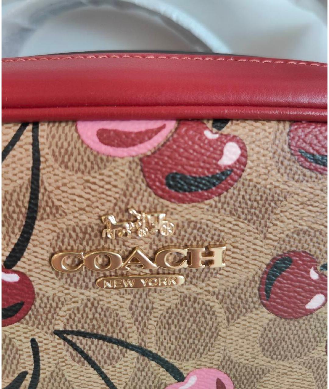 COACH Бордовая сумка через плечо, фото 5