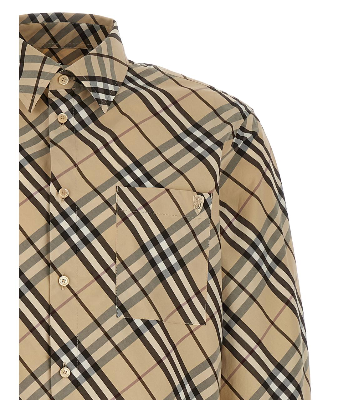 BURBERRY Бежевая хлопковая кэжуал рубашка, фото 3