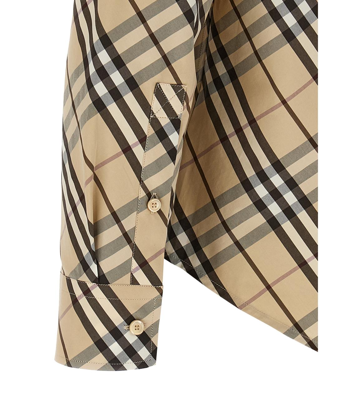 BURBERRY Бежевая хлопковая кэжуал рубашка, фото 4