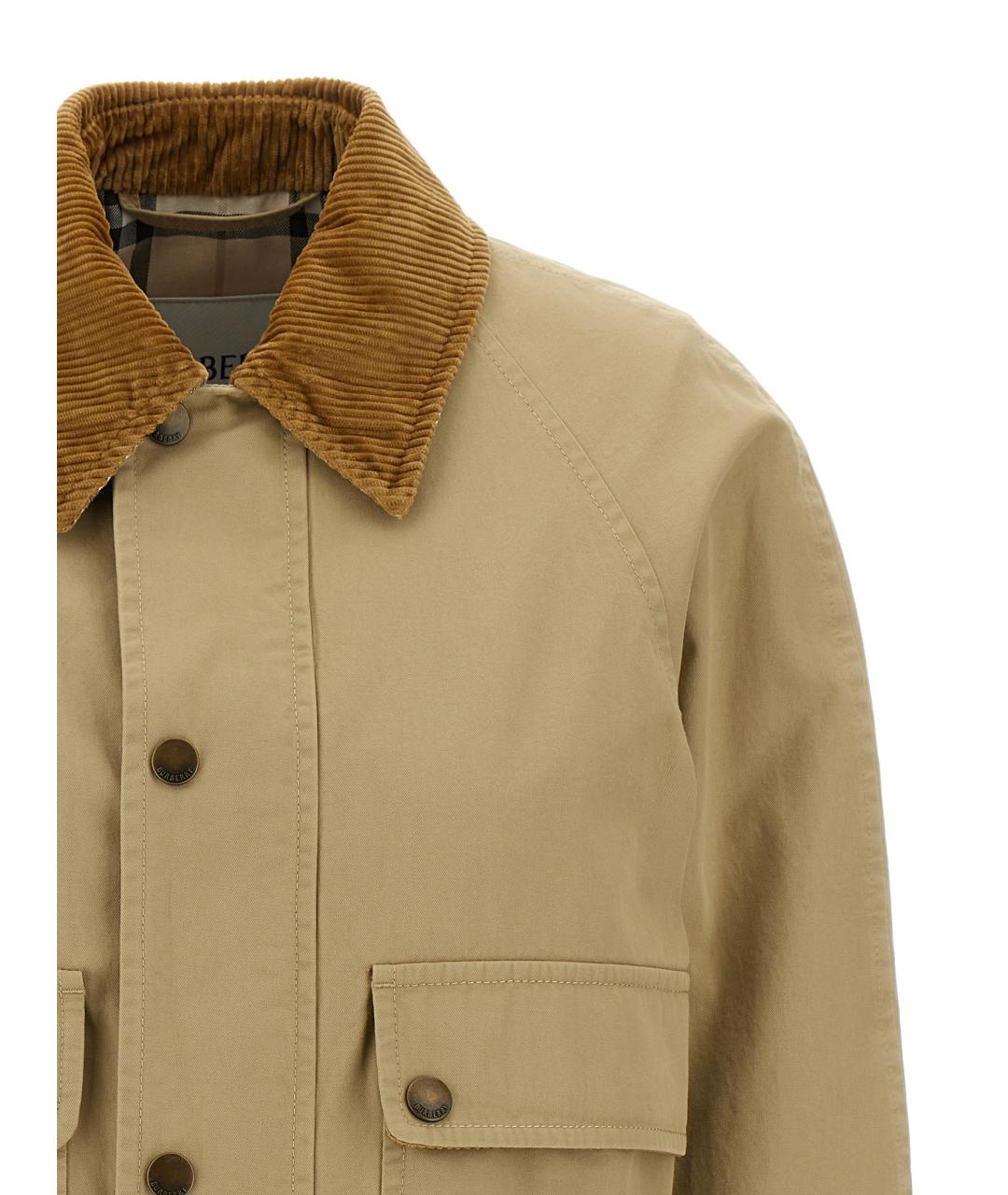 BURBERRY Бежевая хлопковая куртка, фото 3