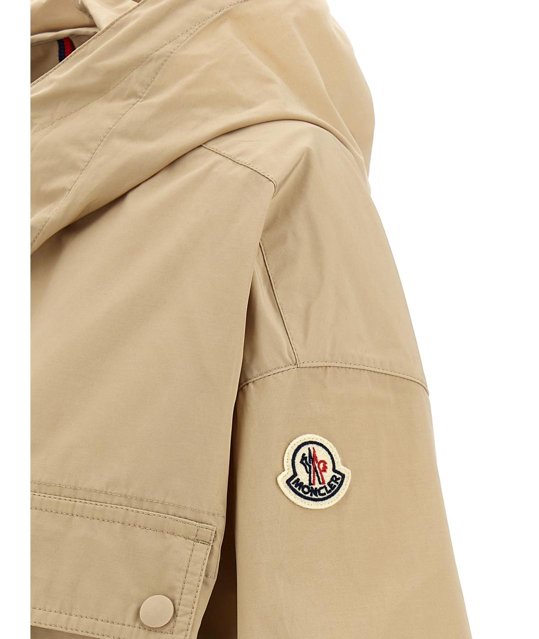 MONCLER Бежевая полиэстеровая куртка, фото 4