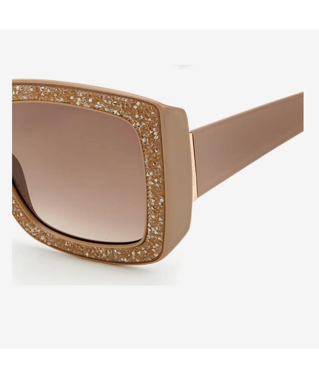 JIMMY CHOO Бежевые пластиковые солнцезащитные очки, фото 2
