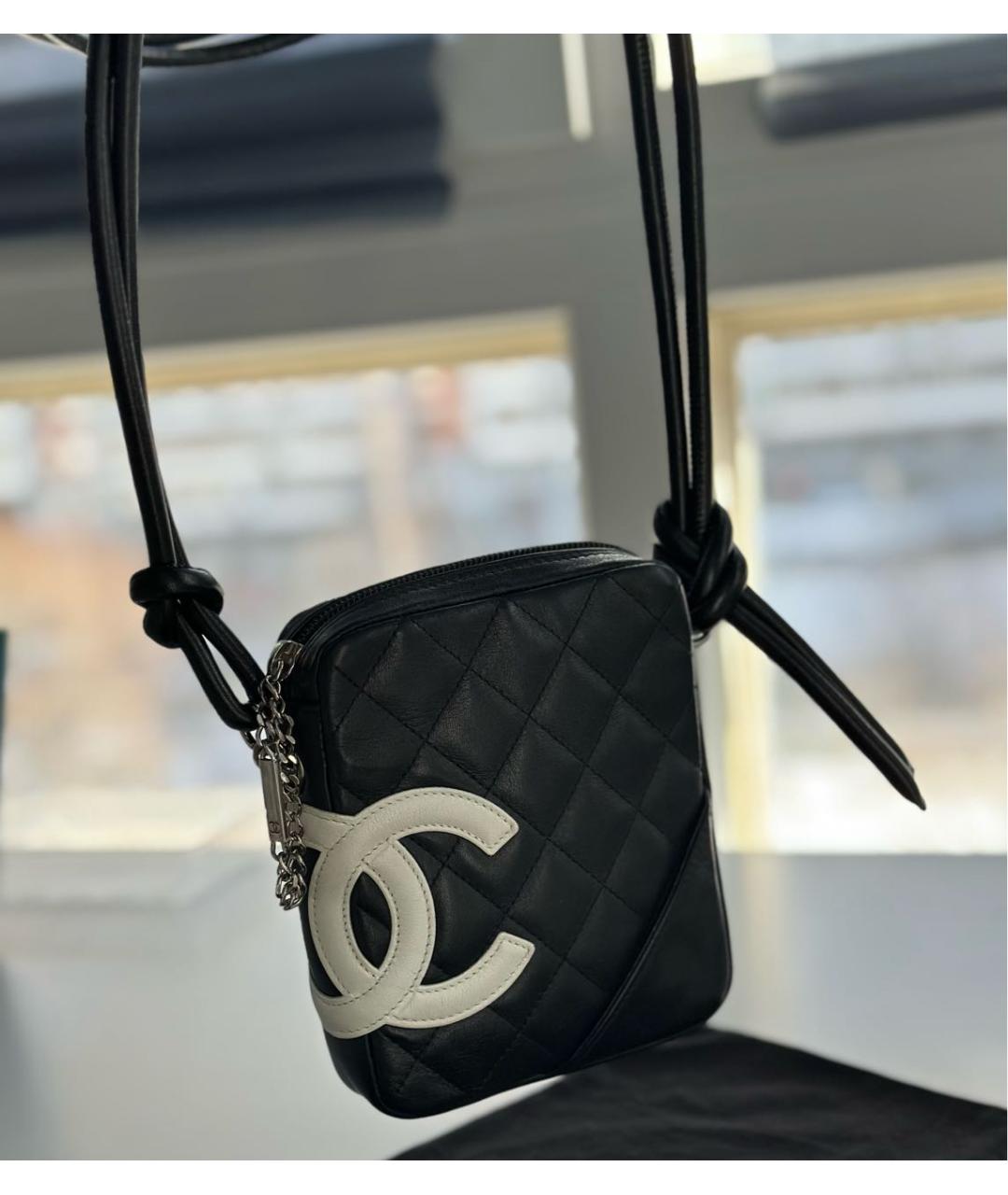 CHANEL Черная кожаная сумка через плечо, фото 8