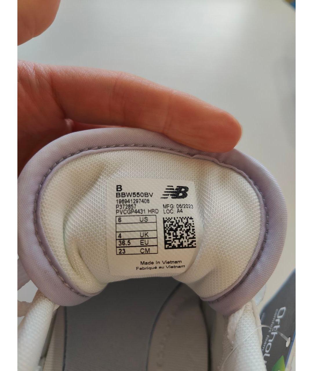 NEW BALANCE Белые кожаные кроссовки, фото 4