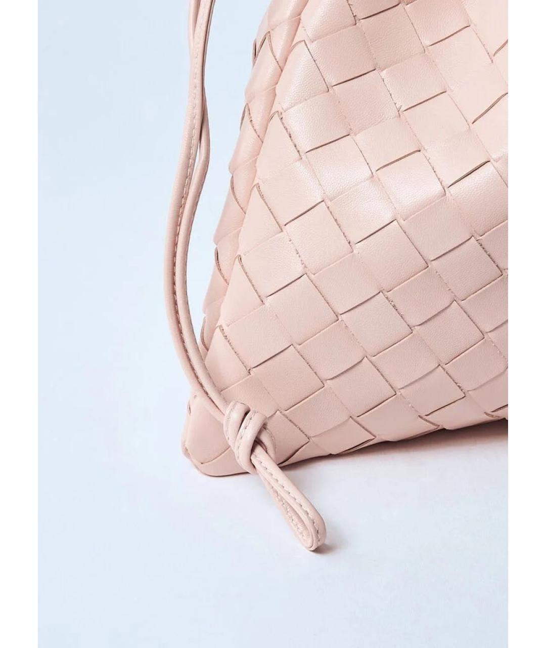 BOTTEGA VENETA Розовая кожаная сумка через плечо, фото 3