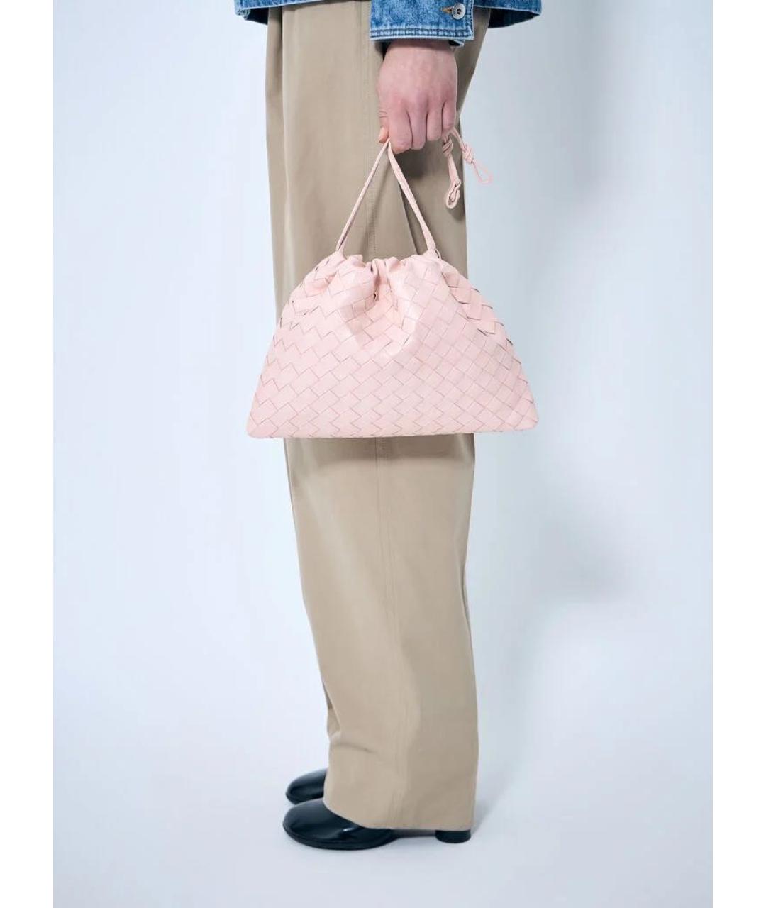 BOTTEGA VENETA Розовая кожаная сумка через плечо, фото 6