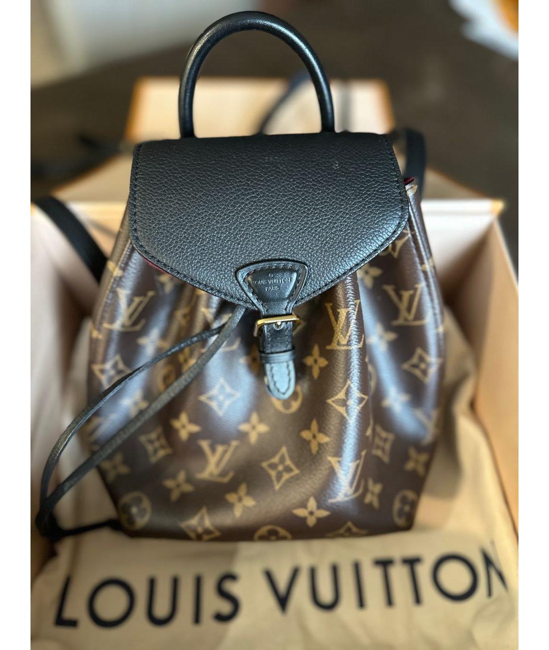 LOUIS VUITTON Коричневый кожаный рюкзак, фото 5