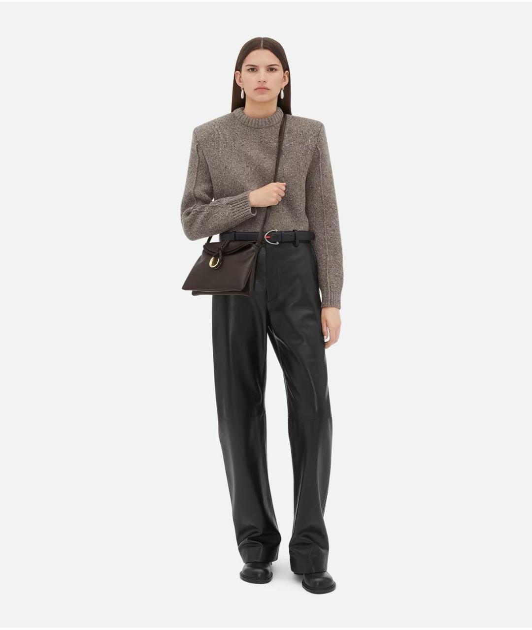 BOTTEGA VENETA Коричневая кожаная сумка через плечо, фото 6