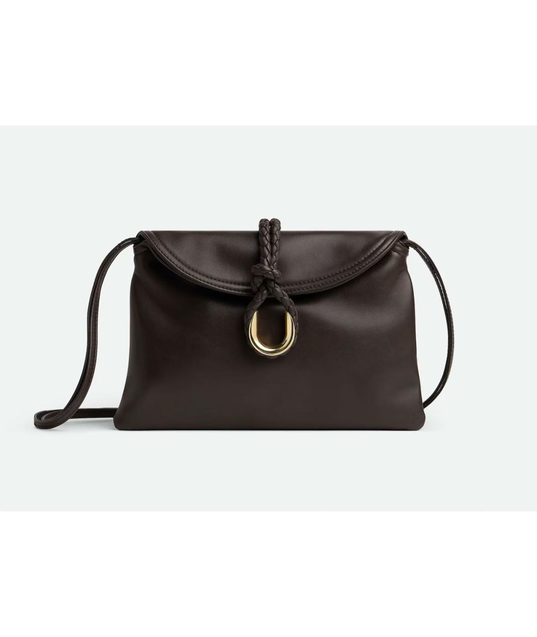 BOTTEGA VENETA Коричневая кожаная сумка через плечо, фото 9