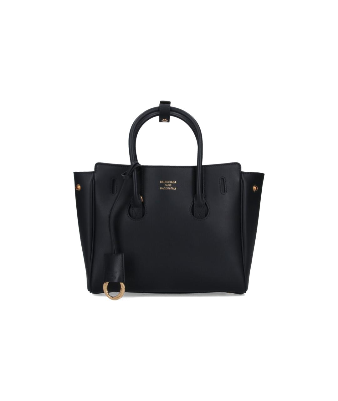 BALENCIAGA Черная кожаная сумка тоут, фото 1