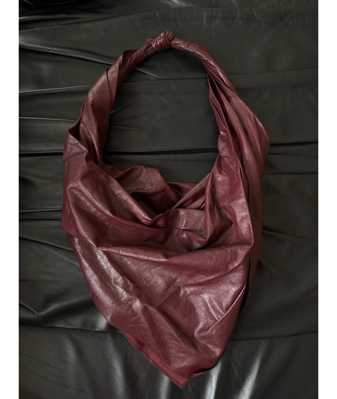 BOTTEGA VENETA Бордовая кожаная сумка с короткими ручками, фото 2