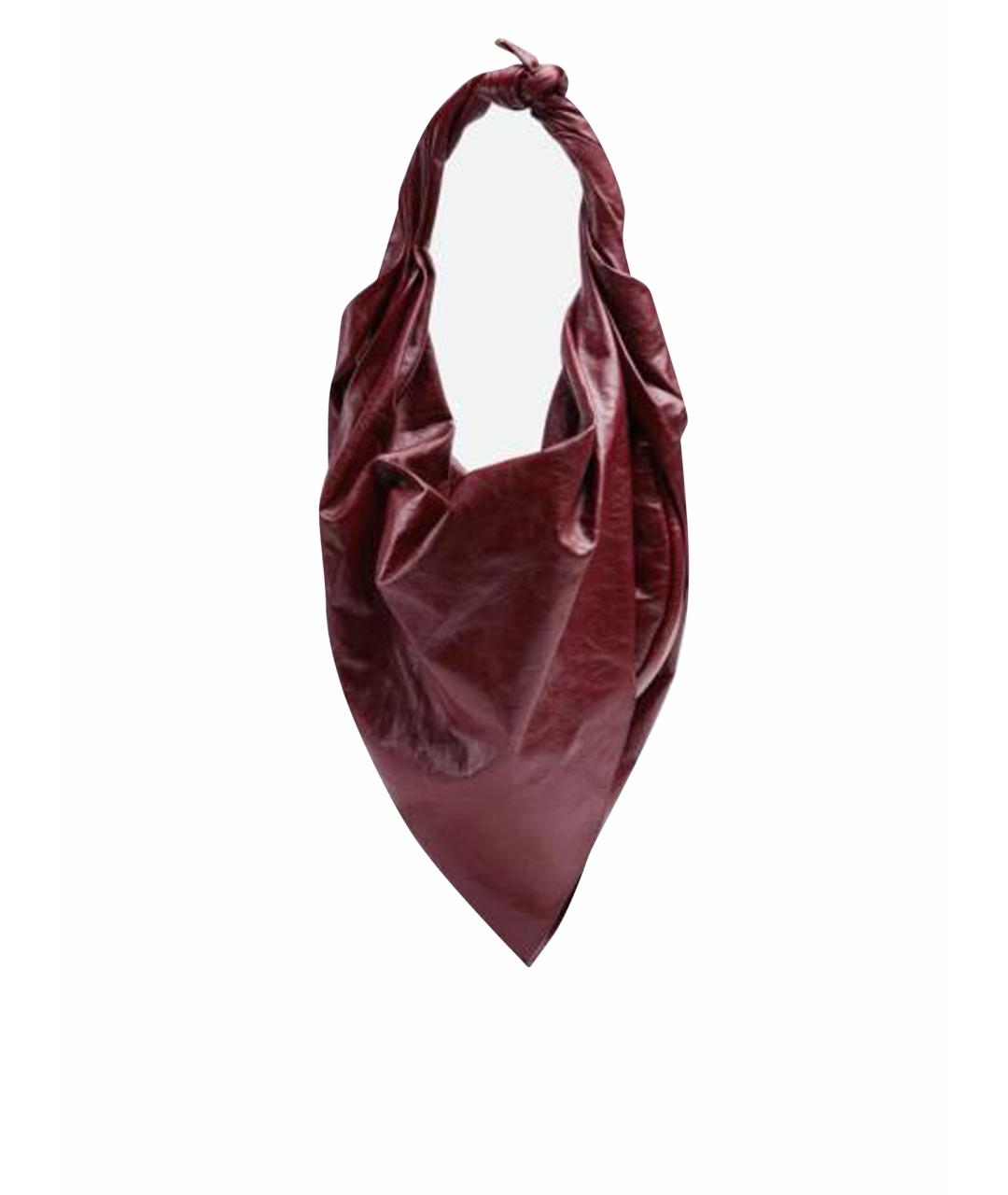 BOTTEGA VENETA Бордовая кожаная сумка с короткими ручками, фото 1