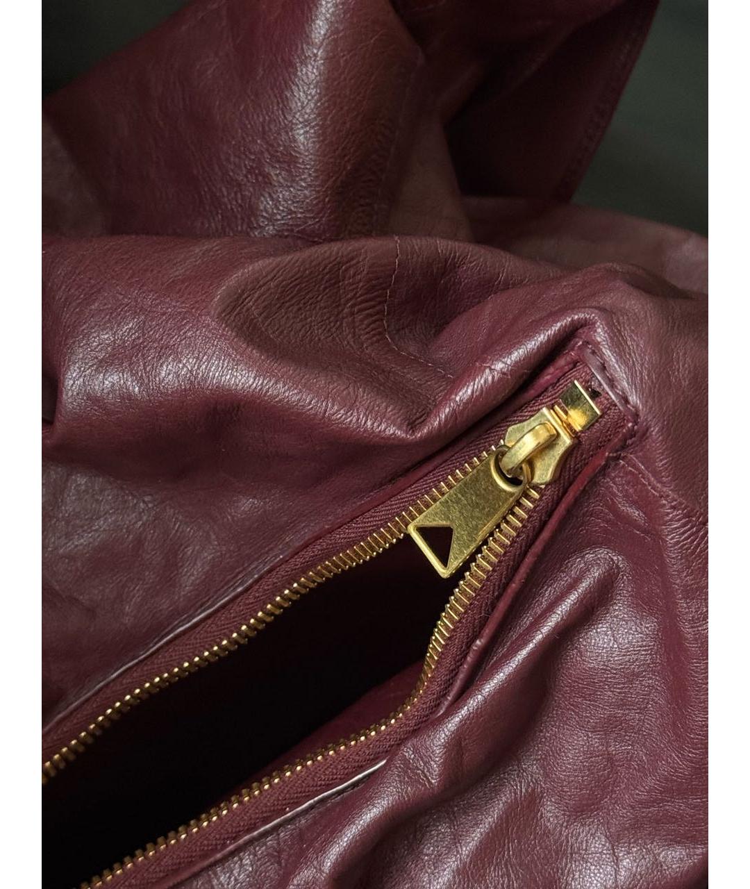 BOTTEGA VENETA Бордовая кожаная сумка с короткими ручками, фото 4