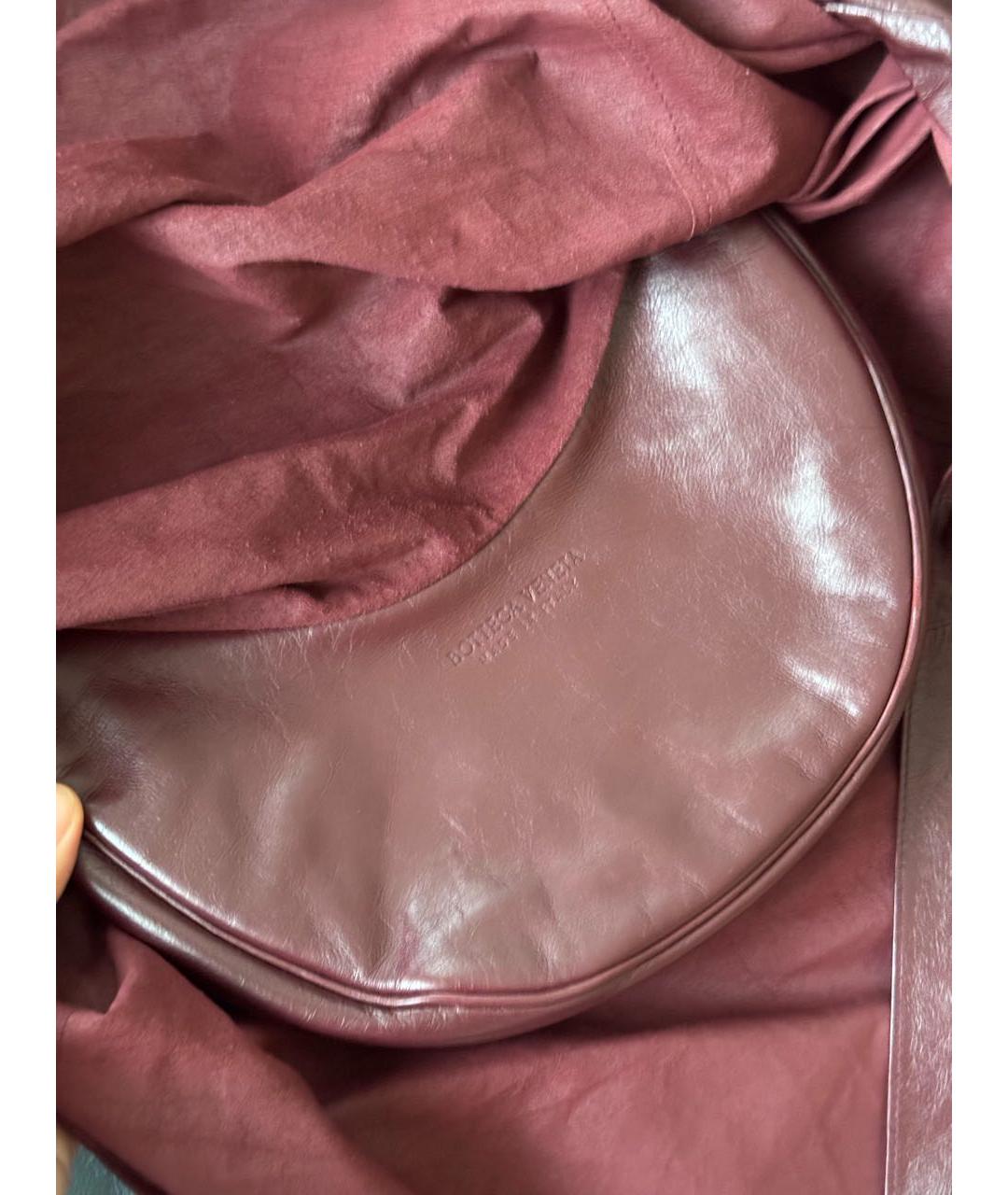 BOTTEGA VENETA Бордовая кожаная сумка с короткими ручками, фото 5