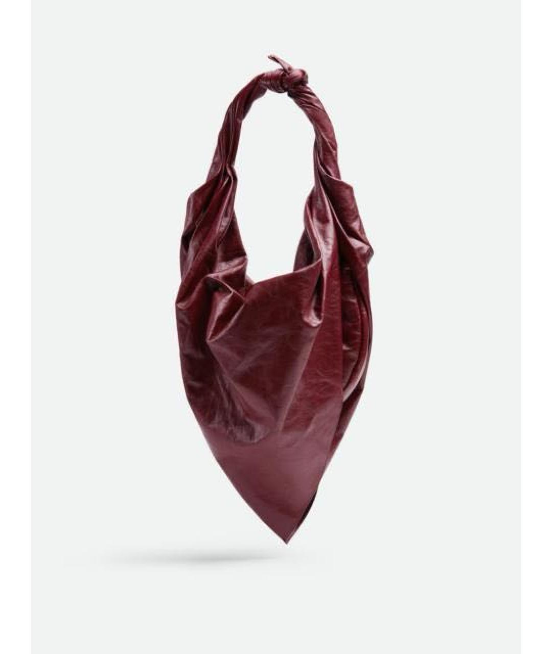 BOTTEGA VENETA Бордовая кожаная сумка с короткими ручками, фото 7