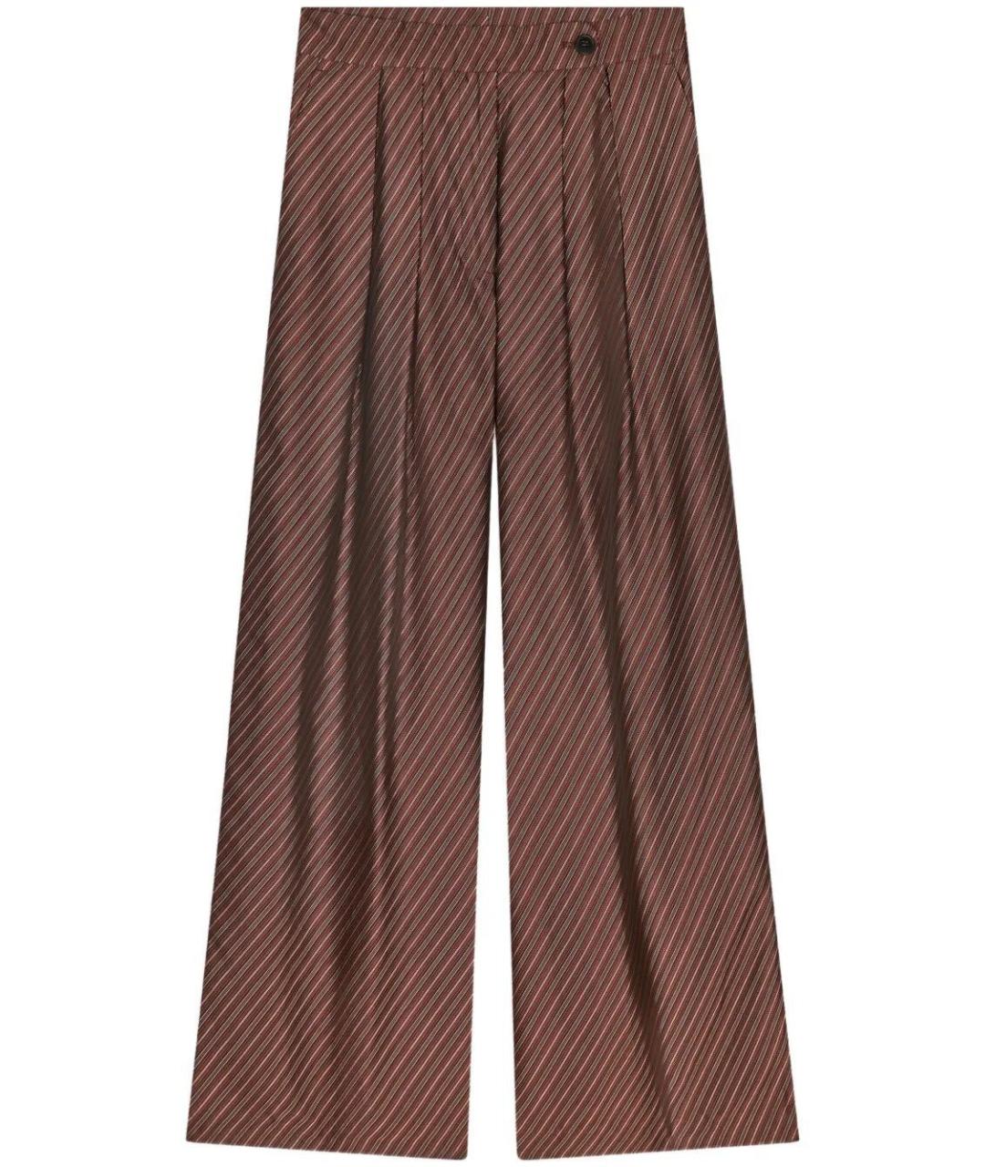DRIES VAN NOTEN Коричневые хлопковые прямые брюки, фото 1