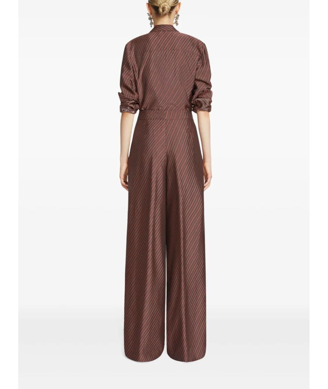 DRIES VAN NOTEN Коричневые хлопковые прямые брюки, фото 4