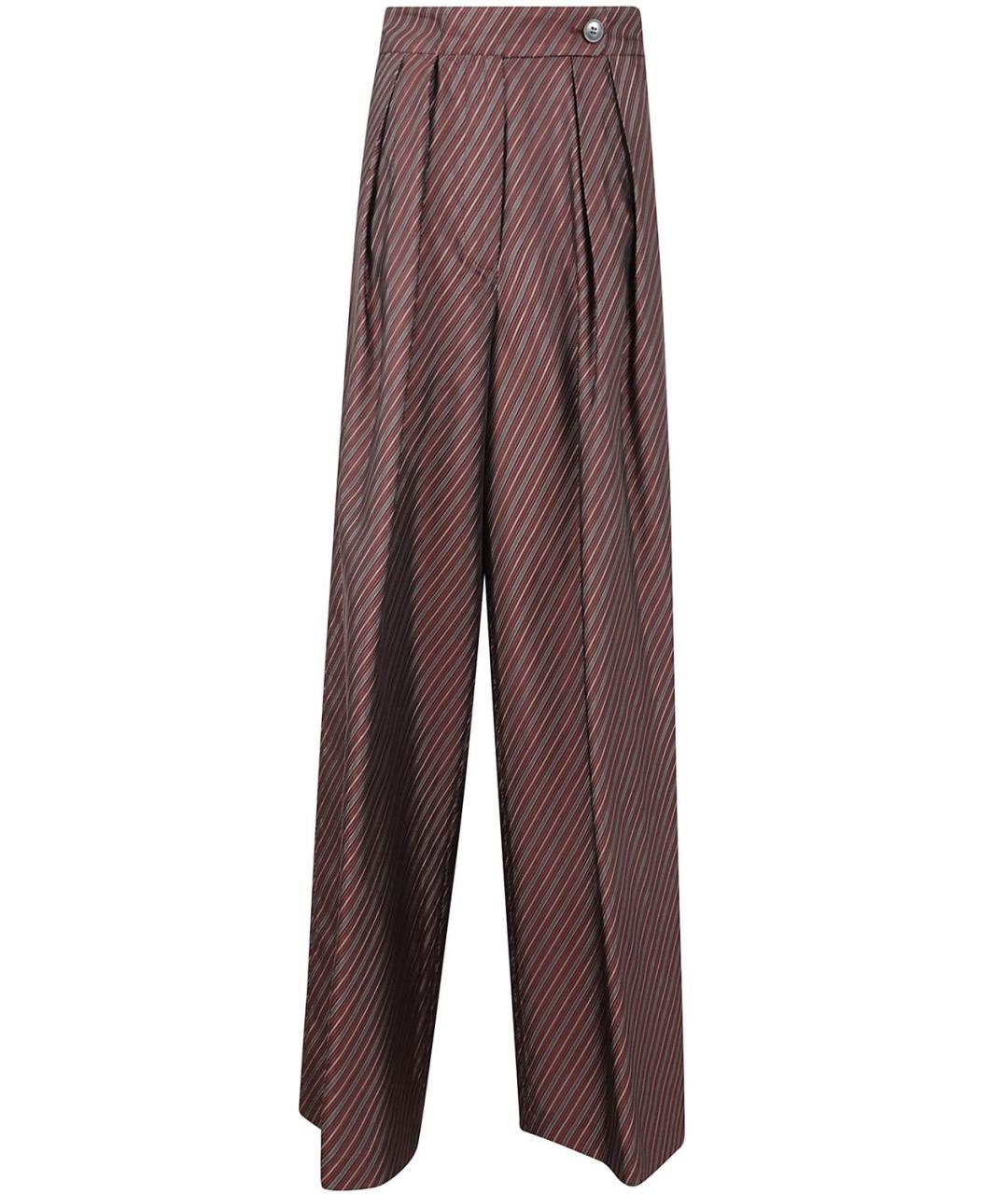 DRIES VAN NOTEN Коричневые хлопковые прямые брюки, фото 5