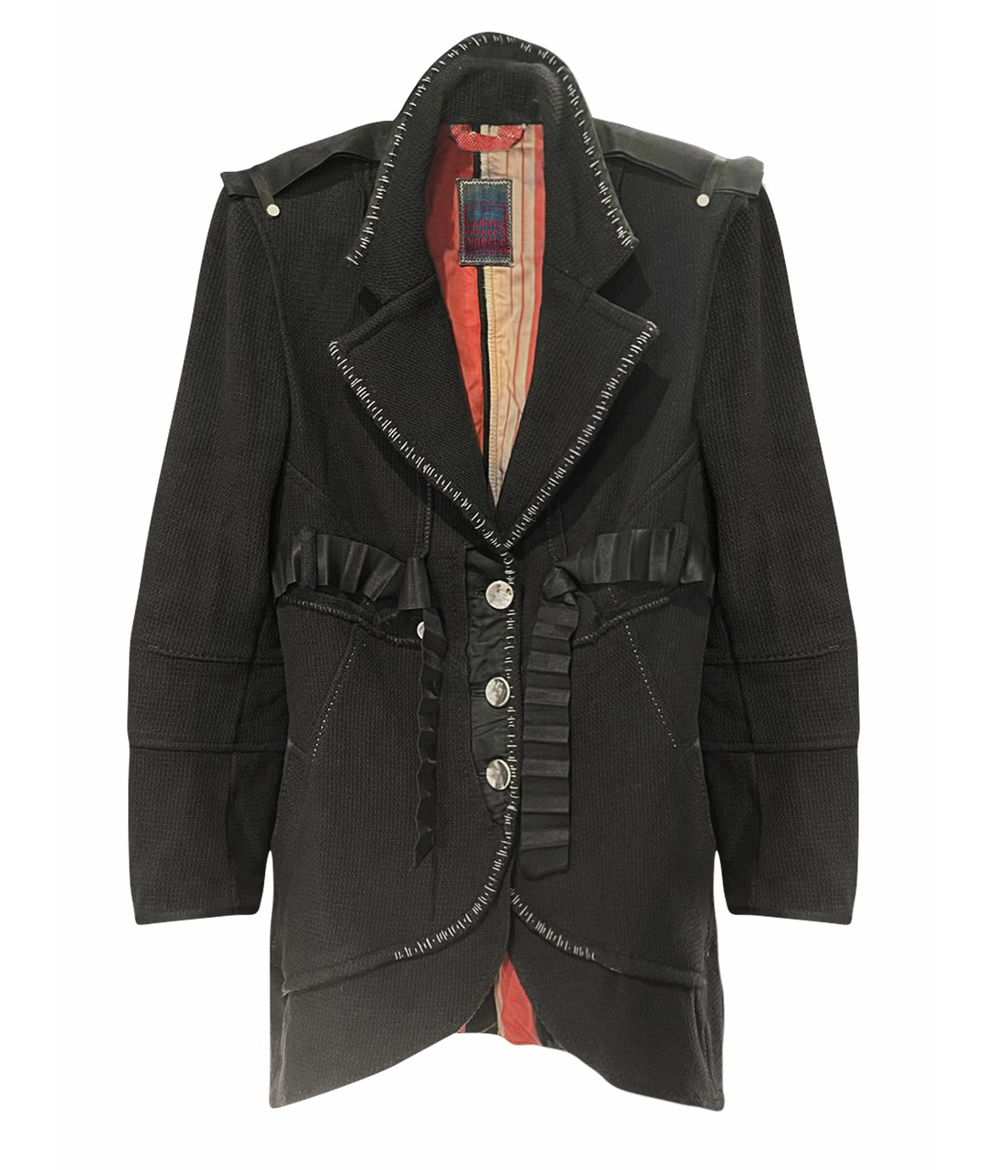MARITHE FRANCOIS GIRBAUD Черное шерстяное пальто, фото 1