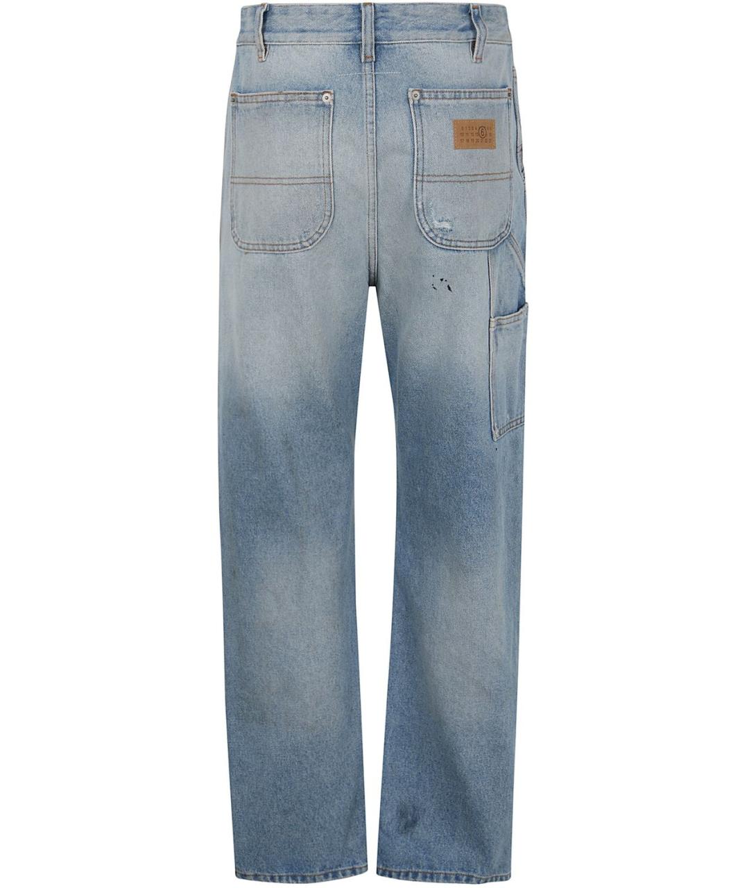 MAISON MARGIELA Синие хлопковые прямые джинсы, фото 2